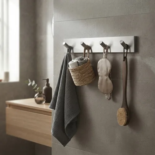 House Handdukskrok Med 4-Krok Borstad Krom Smedbo RS359