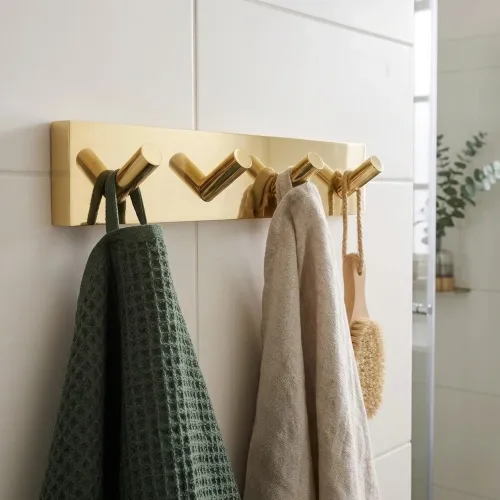 House Handdukskrok Med 4-Krok Polerad Mässing Smedbo RV359