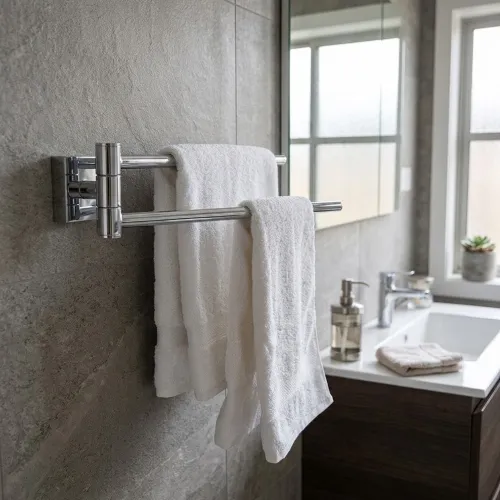 House Svängbar Dubbel Handduksstång 440mm Polerad Krom Smedbo RK326