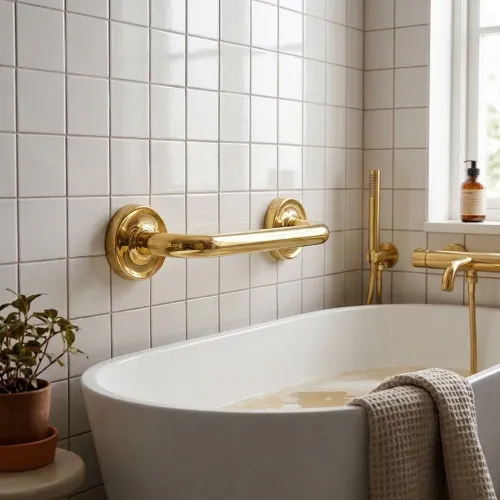 Villa Badkarshandtag Polerad Mässing Smedbo V225