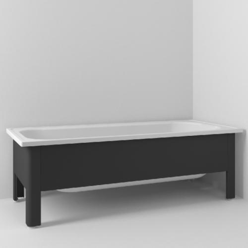 Enamel Bathtub 130cm Black, Svedbergs
