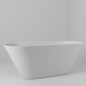 Cast Marble Bathtub Oval 170 White, Incl. Overflow, Svedbergs