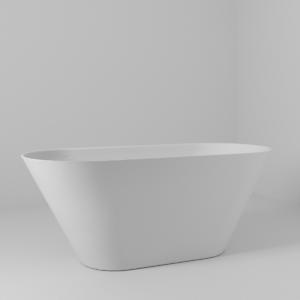 Cast Marble Bathtub Oval 158, White, Svedbergs