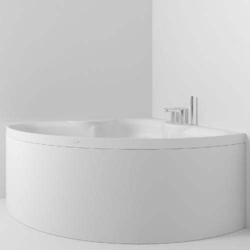 Pite Akryl Badekar 140x140cm Hvid, Kabine Monteret, Svedbergs