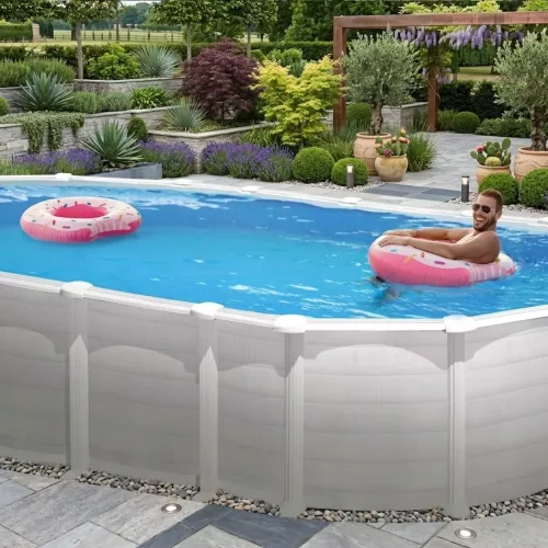 Swim & Fun Basic Pool 610x375x132cm Oval Hvid