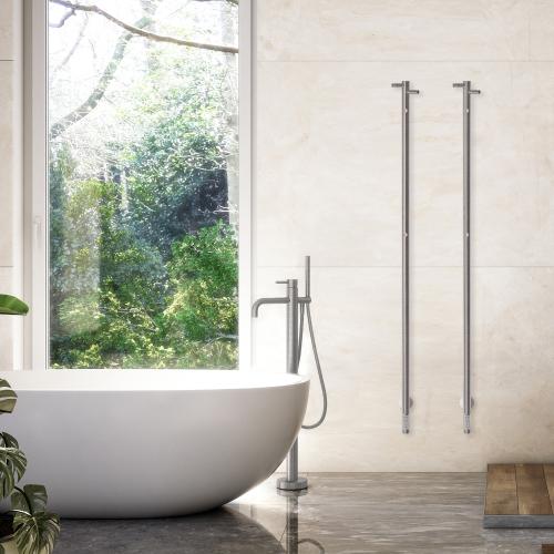 Uno Plus Håndklædetørrer 1480x30mm, Børstet Rustfrit, Kriss