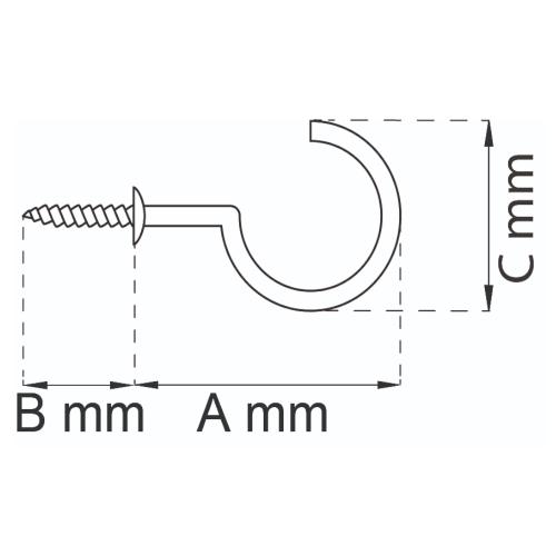 Flänskrok 372 Polerad Mässing, Habo