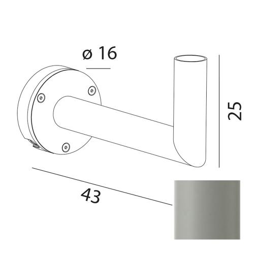 Väggfäste Visby/Nice, Aluminium, Norlys 154AL