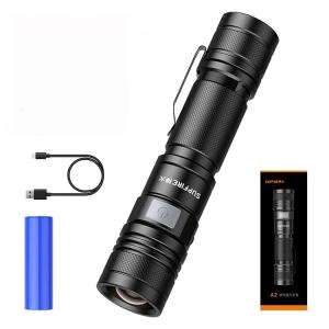 Superfire A2-P50 laddbar ficklampa LED 850 Lumen med zoom