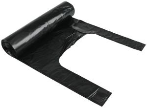 Sopsäck svart 125L med Knythandtag 55my