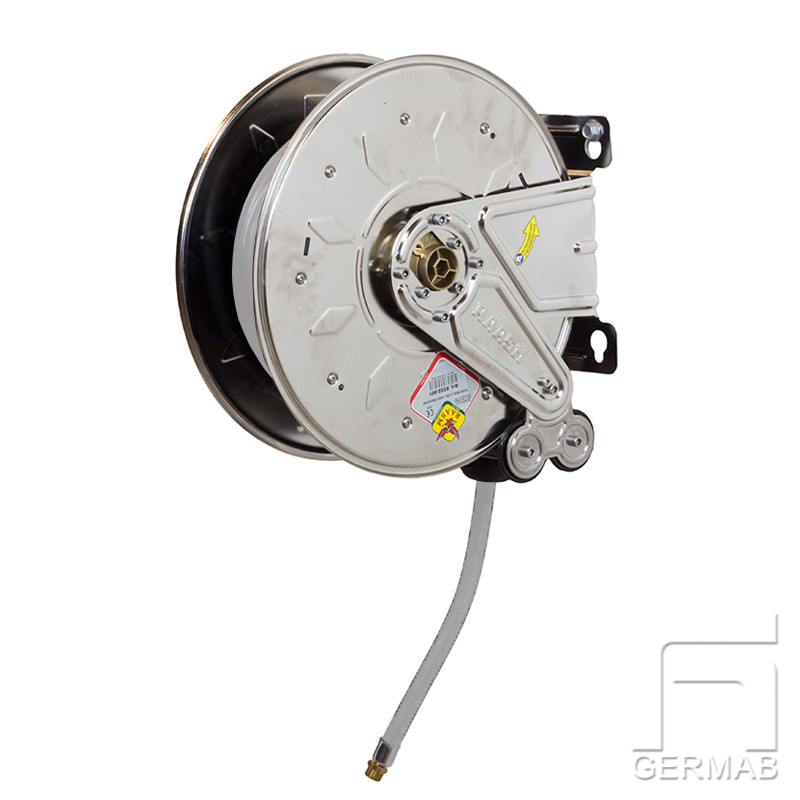 10m-3/8" rostfri slangupprullare för livsmedelsindutrin, Luft/Vatten, RAASM