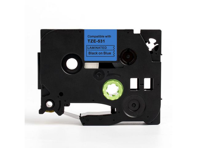 Tape 12mm TZe-531 svart på blå