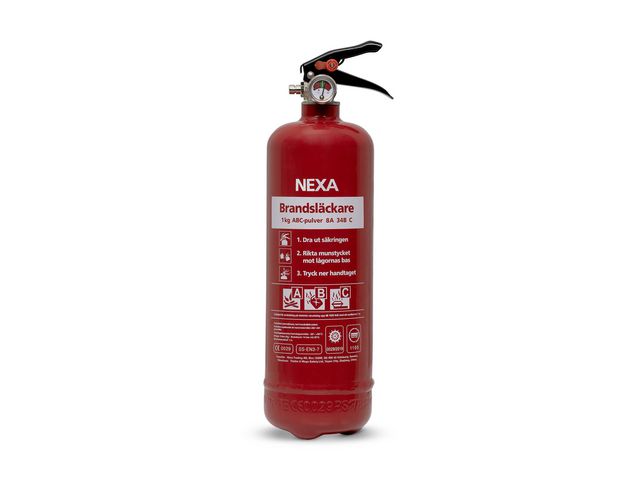 Brandsläckare NEXA 1kg pulver röd 8A
