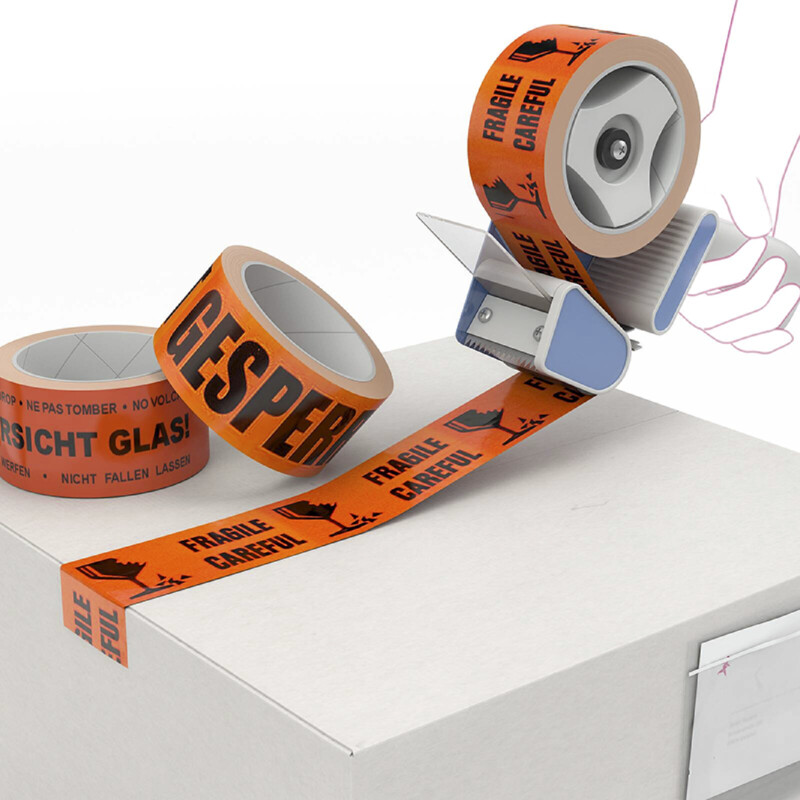 PVC-TEJP /FRAGILE/ ORANGE 50MM X 33M