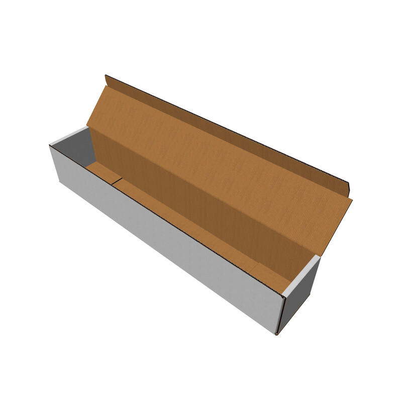 Fyrkanting Papptub AFFISCHLÅDA  720X120X120MM Vit/Brun