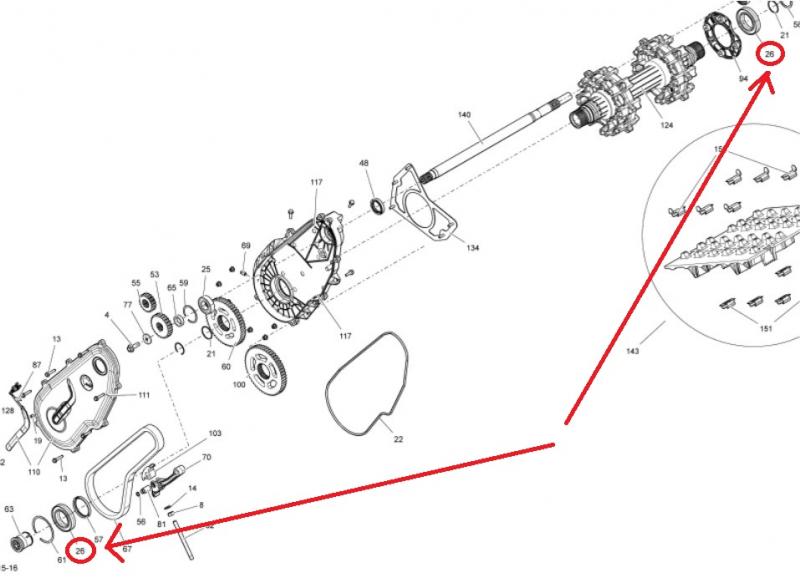 Kullager drivaxel BRP Ski-doo/Lynx