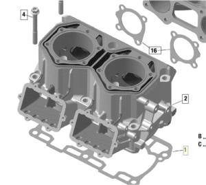 Packning cylinderfot BRP 600R Etec 0,5mm