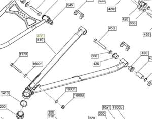 A-arm BRP höger nedre 36"