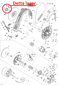 Kullager variatordrivaxel BRP Ski-doo/Lynx