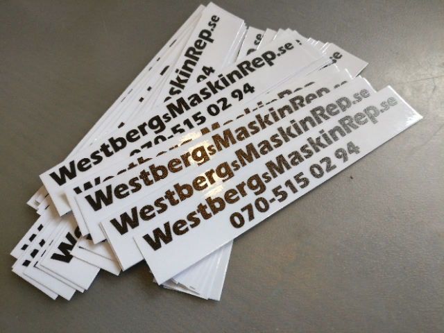 Dekal  "WestbergsMaskinRep.se"