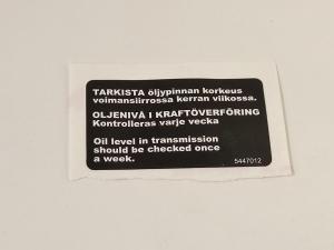 Dekal Varning Oljenivå BRP