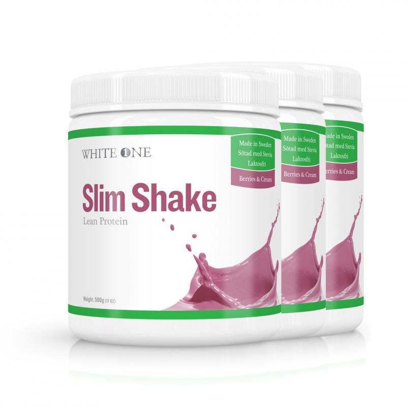 Slim Shake® Protein Pulver - Berries & Cream (3 Burkar)