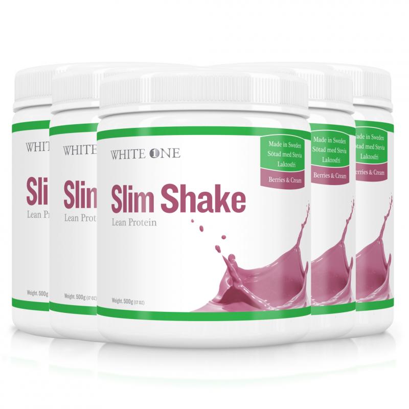Slim Shake® Protein Pulver - Berries & Cream (6 Burkar)