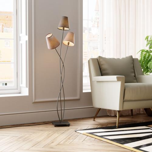 Golvlampa Flexible, trearmad Mocca