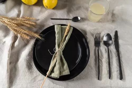 Tallrik Blanksvart Ø26cm, 4-pack