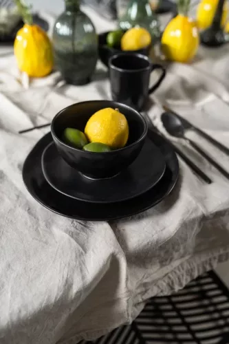 Skål Blanksvart Ø15cm, 4-pack