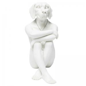 Dekorfigur Skulptur Gangster Dog, Vit