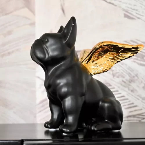 Dekorfigur Sitting Angel Dog