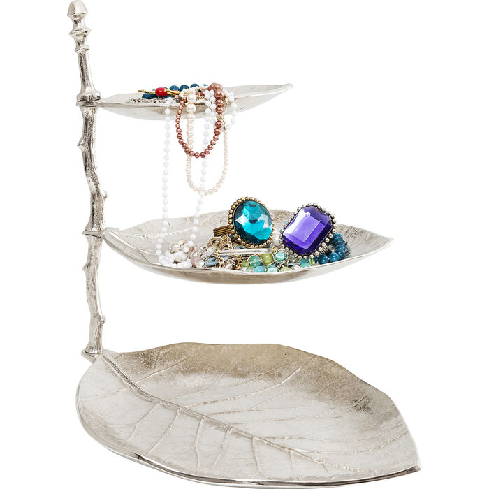 Dekor Våningsfat - Blad, Silver