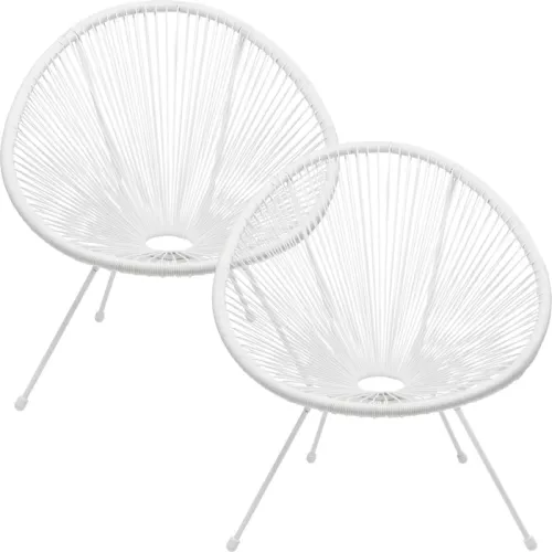 Loungestolar Acapulco vita, 2-pack
