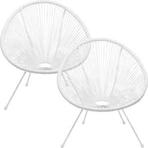 Loungestolar Acapulco vita, 2-pack