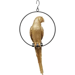 Skulptur Swinging Parrot guld 57 cm
