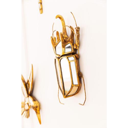Väggdekor Skalbagge Spegel - Skulptur Guld/Spegelglas, 39cm