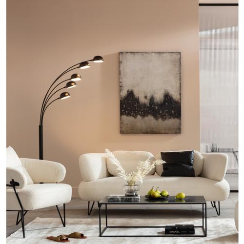 Golvlampa 5-armad, matt svart