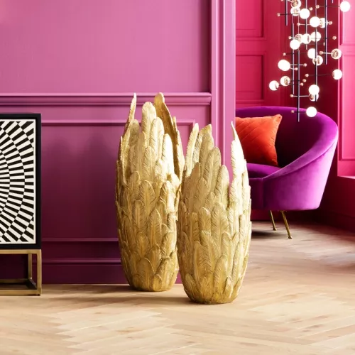 Vas Feathers Guld 91cm