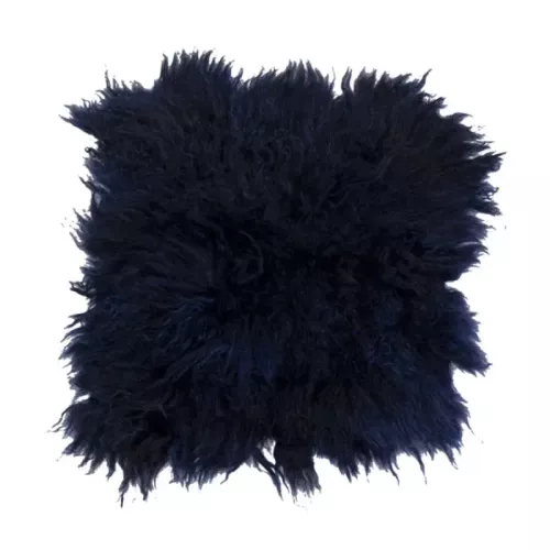 Stolsdyna Mörkblå Lammskinn 40x40cm