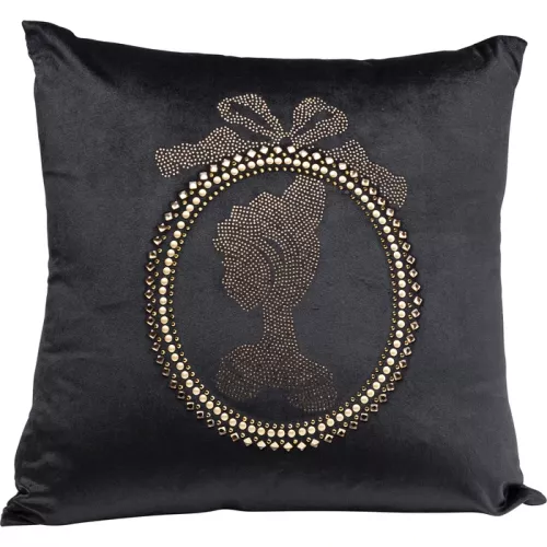 Prydnadskudde Diamond Medallion svart, 45 cm