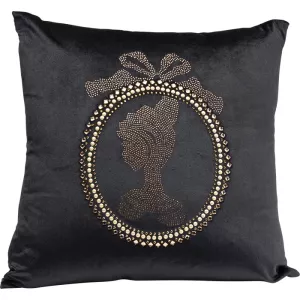Prydnadskudde Diamond Medallion svart, 45 cm
