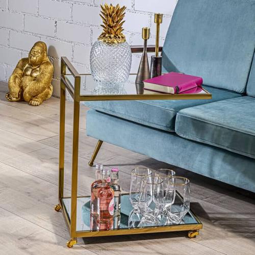 Dekor Ananas Förvaring, Transparent/Guld 31cm