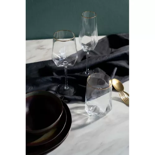 Champagneglas Diamond guldkant 360 ml