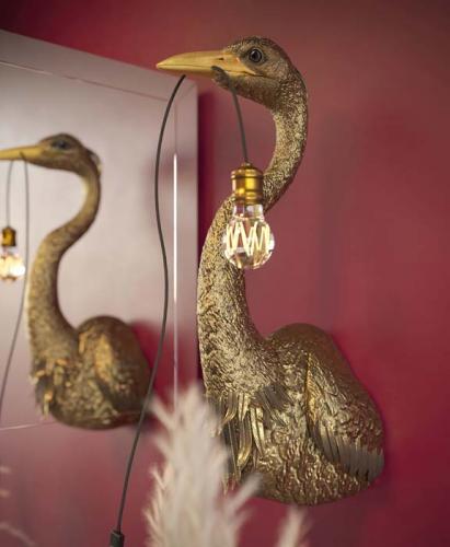 Vägglampa Häger Guld