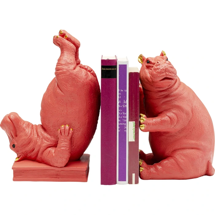 Bokstöd Hippo rosa 2-pack