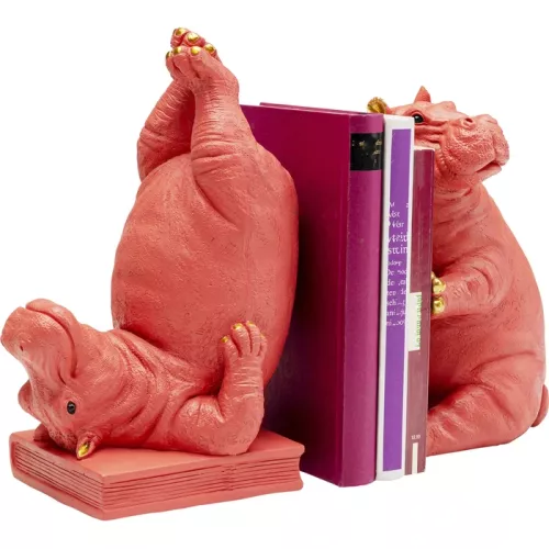 Bokstöd Hippo rosa 2-pack