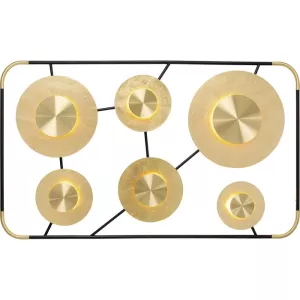 Vägglampa Disc guld/svart, 110 × 185 cm