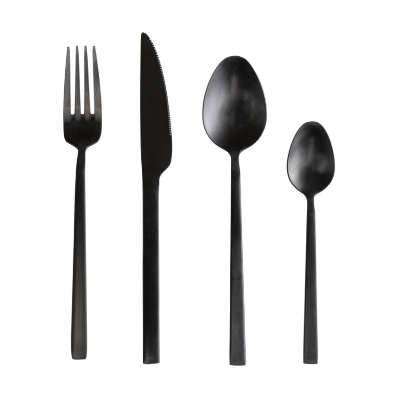 Bestick Gloria Matt Svart, 16 delar