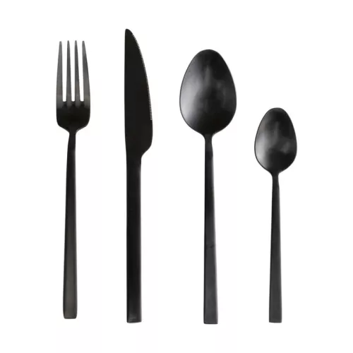 Bestick Gloria Matt Svart, 16 delar